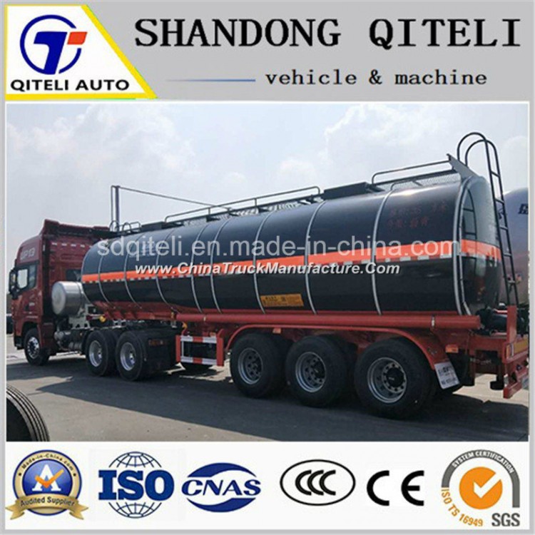 Carbon Steel 3 Axle Heating Device Bitumen Liquid Tanker Semi Trailer / 30cbm -55cbm Petrol Fuel Oil