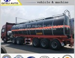 Carbon Steel 3 Axle Heating Device Bitumen Liquid Tanker Semi Trailer / 30cbm -55cbm Petrol Fuel Oil