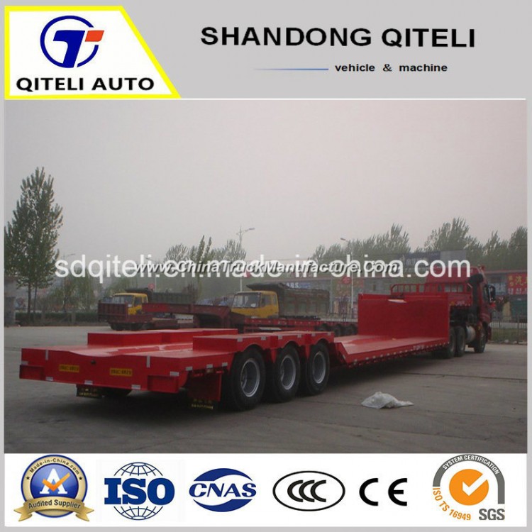 60tons Excavator Transport Hydraulic Ramp Lowbed Semi Trailer Low Bed Trailer