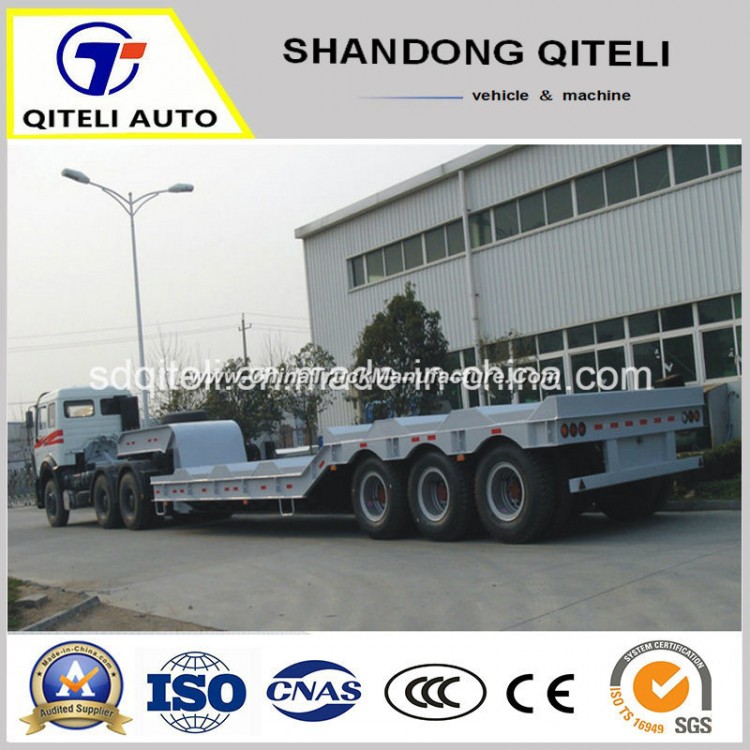 2/3/4 Axle 60t Lowbed Truck Semi Trailer for Excavator Heavy Duty Machinery Transport
