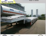 3 Axle Heavy Equipment Transport 80ton Lowbed Semi Trailer with Hydraulic Ladder