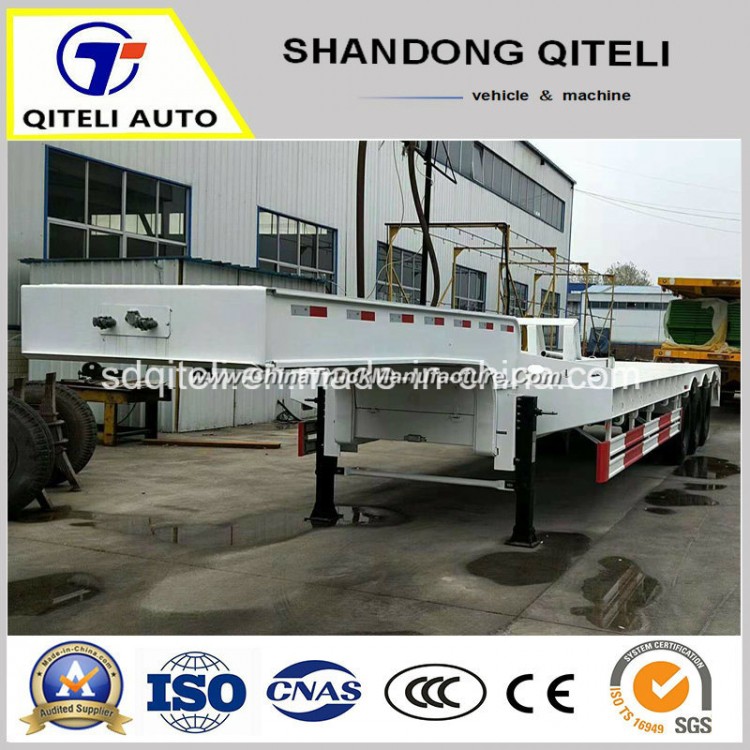 70ton Machinery Low Loader Trailer 45ton Lowbed Semi Trailer for Algeria