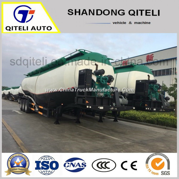 Steel Tanker Cement Bulk Carrier Truck Trailer/Powder Material Tank Semi Trailer with Engine Compres