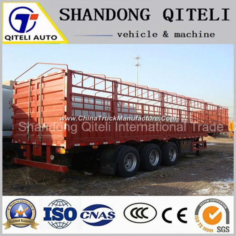 3 Axis 50t Twist Locks Fence Semi Trailer and Truck Tractor Trailer Use for Grain/Sheep Transport