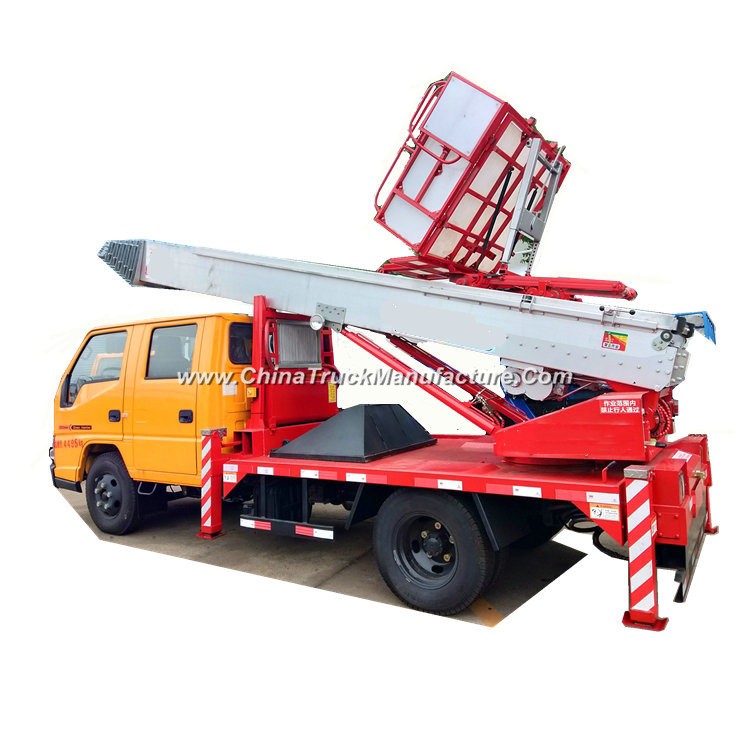 Truck Mounted Telescopic Ladder Truck for House Building Goods Lift and Download (House Furniture Mo