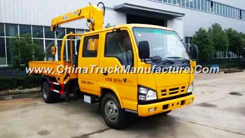 600p Double Cabine Isuzu Mounted Crane Truck with Sq3.2zk1 3.2t Load Capacity Sale