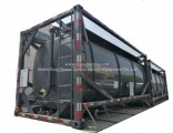 Hydrochloric Acid Solution ISO Tank Container 20FT Frame Locks Customized with Top Loading Pipes for