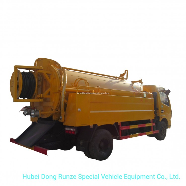High Pressure Jetting Combined Sewer Truck 3cbm Vacuum Sewage Tank 1cbm Jetting Water Tank Rhd or LH