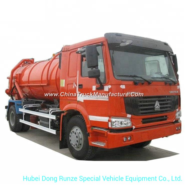 Sinotruk HOWO 6 Wheels VAC Tanker Sewage Sludge Truck with 8000L 12000L Septic Tank Rhd or LHD 4X4.4