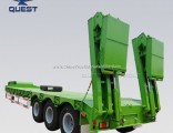 Quest 3 Axle 70tons Africa Low Bed Semi Trailer with Hydraulic Ramp