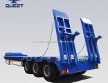 3 Axles Low Bed Trailer/80tons Low Loader Trailers with Ladders