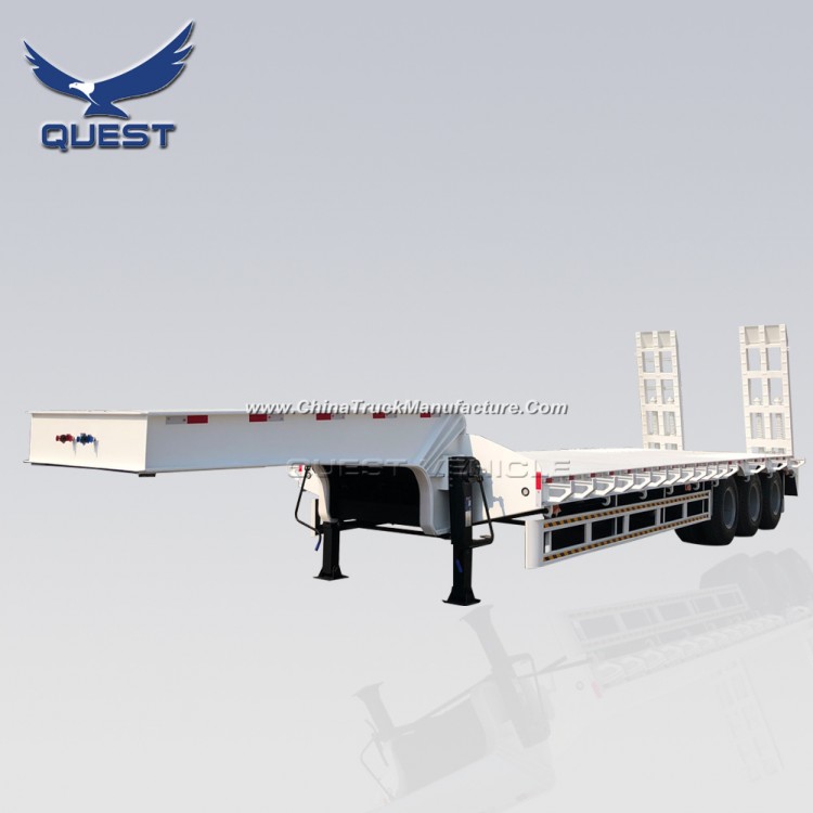 Quest 3 Axle 70tons Extendable Low Loader Lowbed Semi Trailers for Tanzania