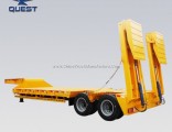 2 Axles 40 Tons Folding Hydraulic Ramp Lowboy Trailer Excavator Transport Low Bed Semi Truck Trailer