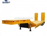 40tonnes Tire Exposed Lowboy Low Loader Semi-Trailer with Folading Ladder