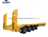 Factory 4 Axles 80-100ton Flatbed Semi Trailer Lowbed Truck Trailer