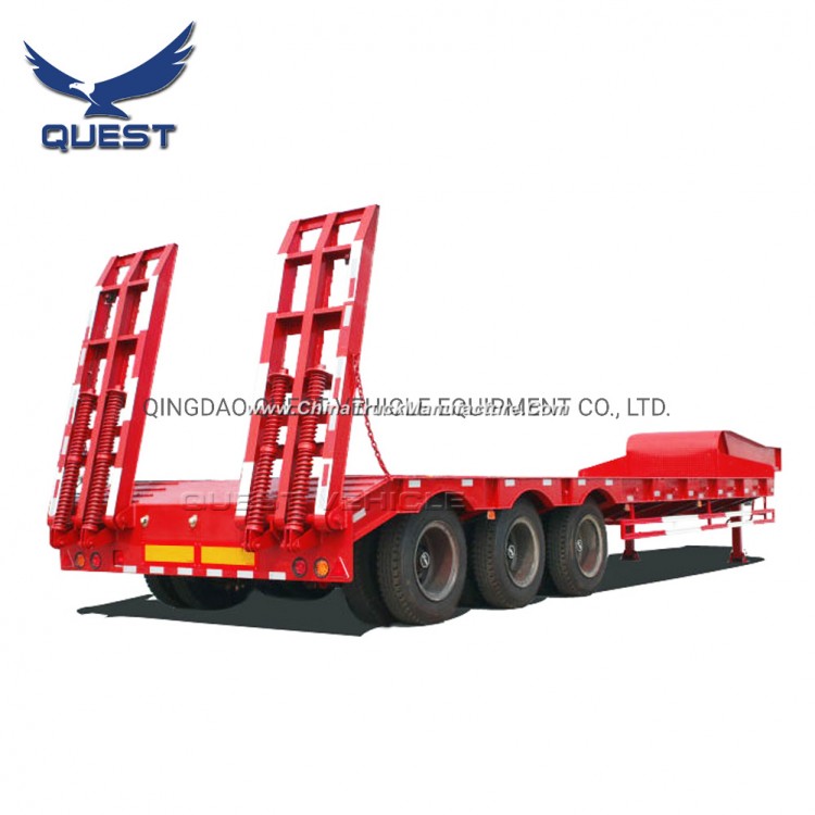 3/4axles 45-60 Tons Low-Bed Heavy Equipment Lowbed Truck Semi Trailer
