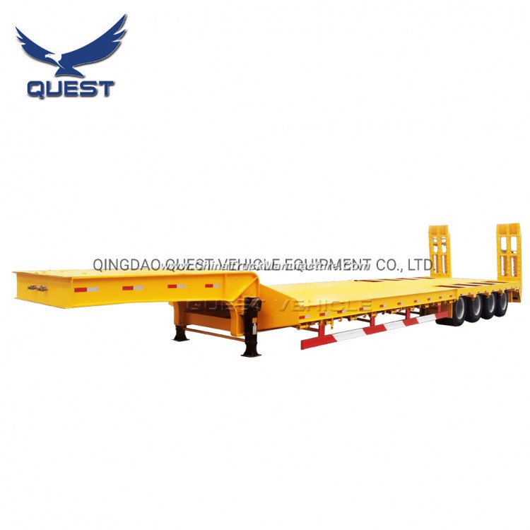 80tons Construction Machinery 4axles Low Bed Semi Trailer for Sale