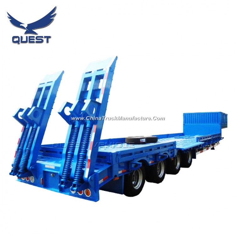 Heavy Duty 4axles 100ton Low Bed Trailer Made in China