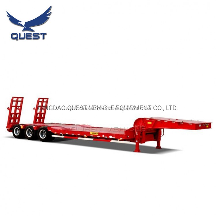 Tanzania 3 Axles 40-50tons Lowbed Semi Truck Trailer Low Bed