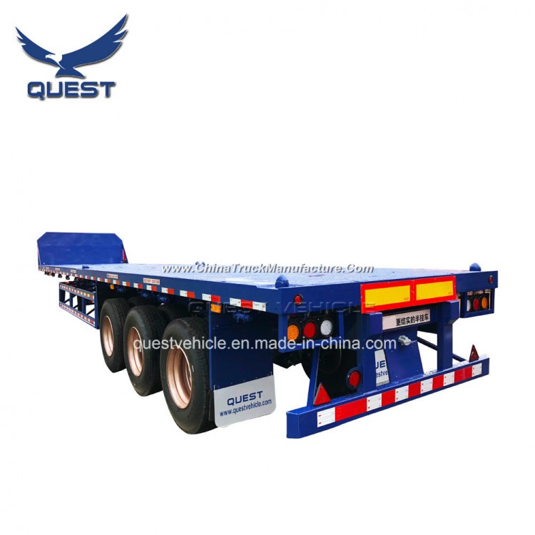 40FT 60 Tons Container Flat Bed Semi Trailers Platform Trailer