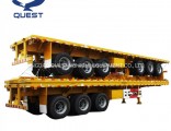 3 Axle Flat Track Container 40 Feet Flatbed Truck Trailer
