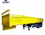 3axles Flatbed Truck Towing Side Wall Detachable Cargo Semi Trailer