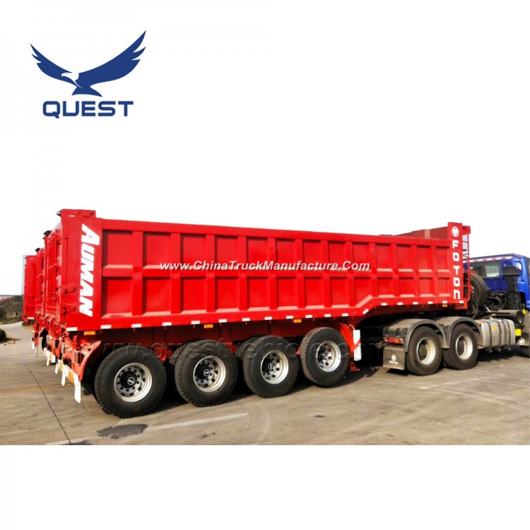 Sand Delivery 80 Tons 4 Axles Tipper Semi Trailer