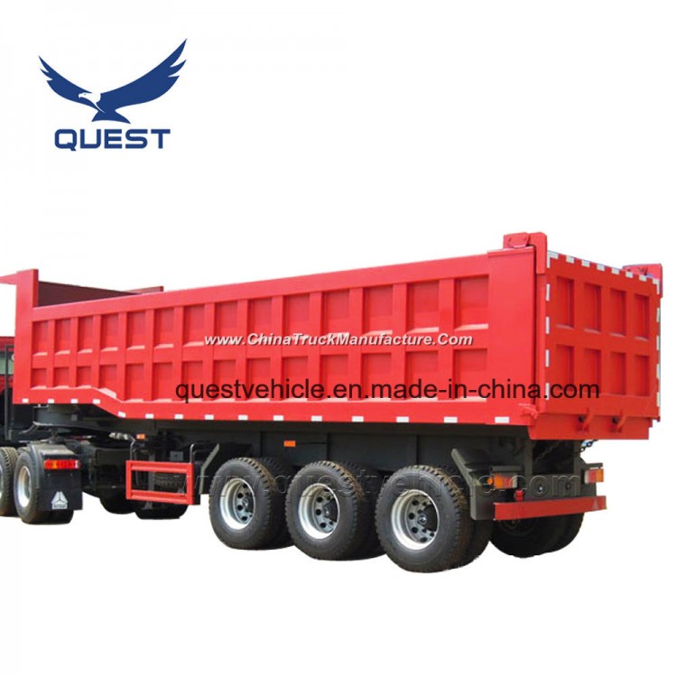 Quest 3axles 30cbm-50cbm Rear Dump Truck Tipper Semi Trailer