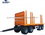 4axles Turntable Flatbed Cargo Timber Transport Draw Bar Full Trailer