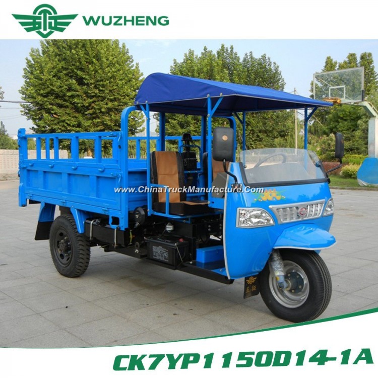 Chinese Waw Diesel Open Cargo Motorized 3-Wheel Tricycle