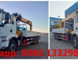 Customized SHACMAN brand 6*4 LHD 14T telescopic crane boom mounted on cargo truck for sale,